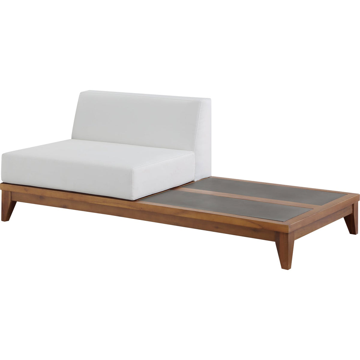 Rio Off White Water Resistant Fabric Upholstered Outdoor Patio Modular Double Chair