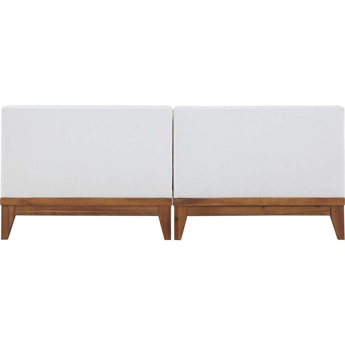 Rio 69in Off White Water Resistant Fabric Upholstered 2 Piece Modular Armless Chair