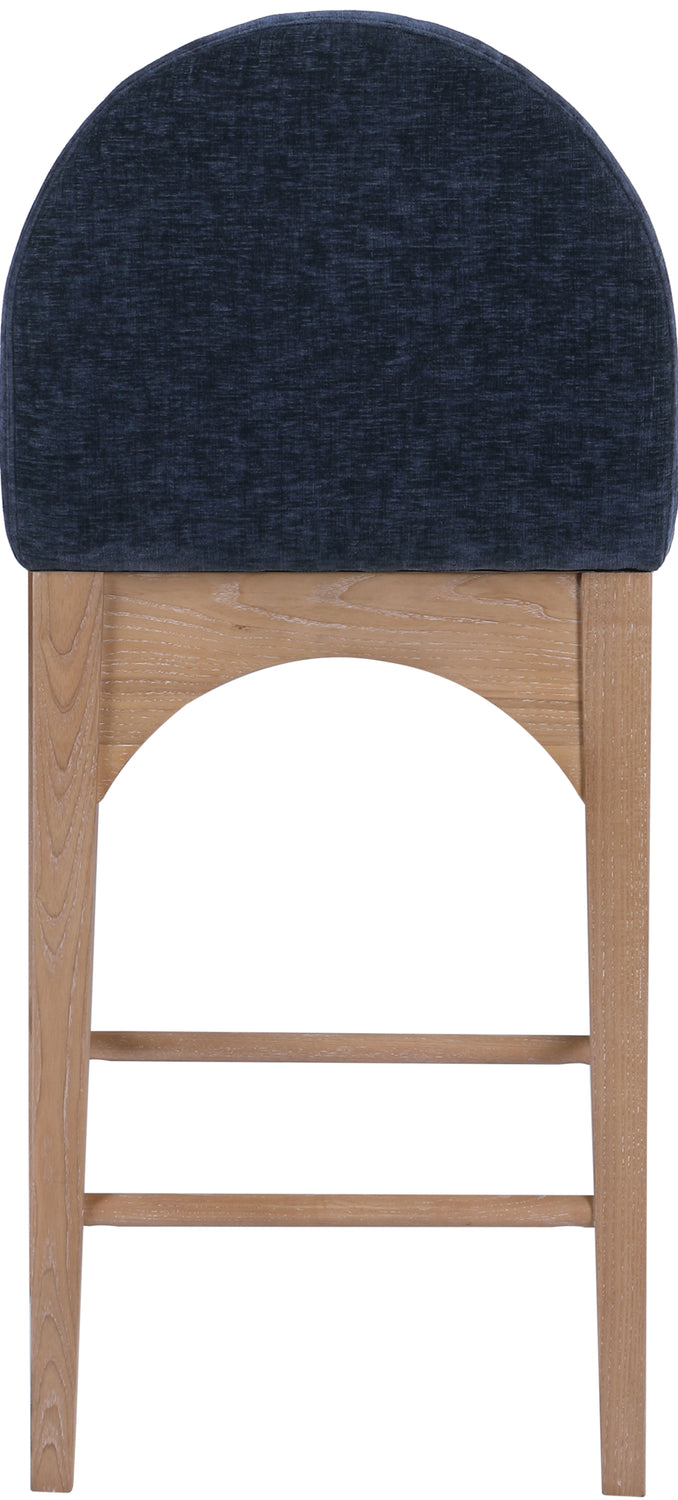 Waldorf Navy Chenille Fabric Upholstered Counter Stool Set of 2
