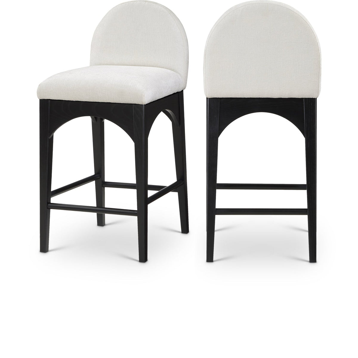 Waldorf Cream Chenille Fabric Upholstered Counter Stool Set of 2