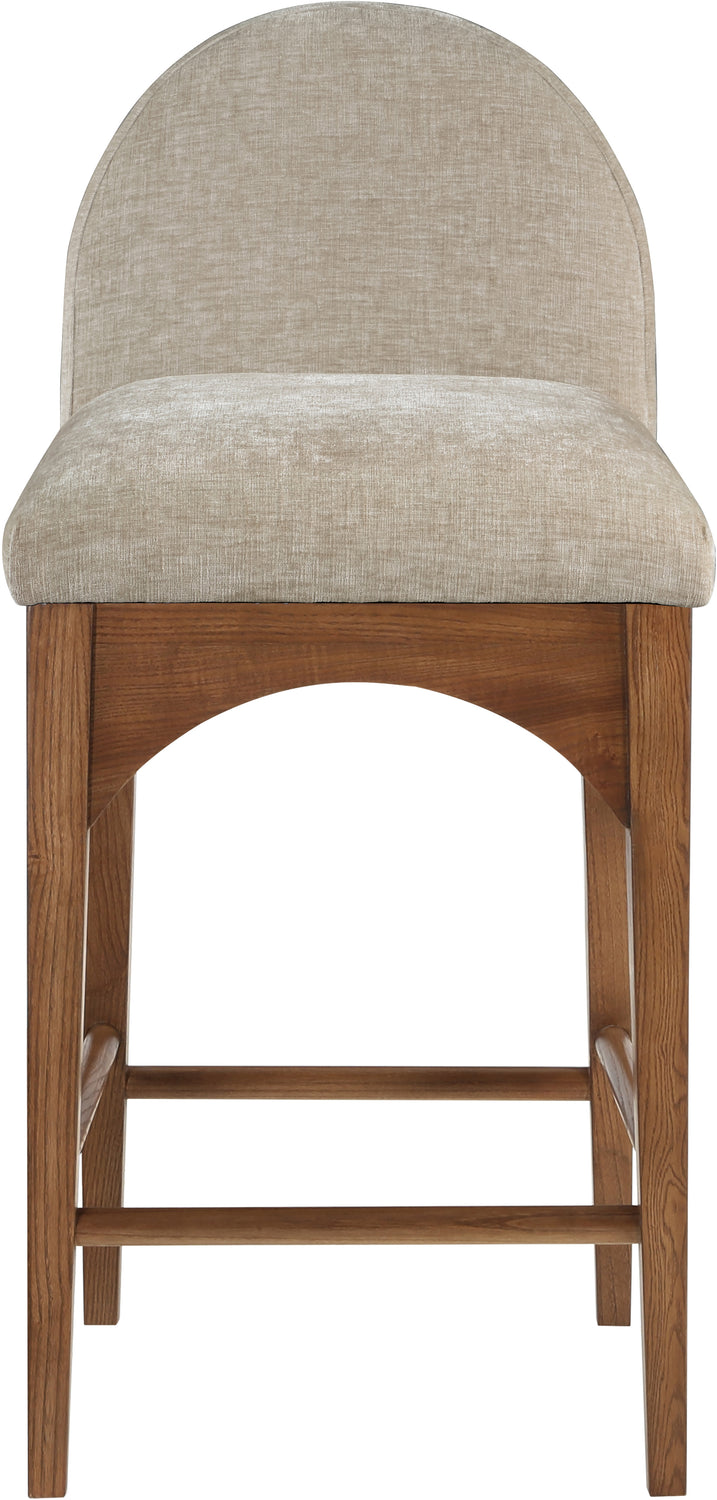 Waldorf Beige Chenille Fabric Upholstered Counter Stool Set of 2
