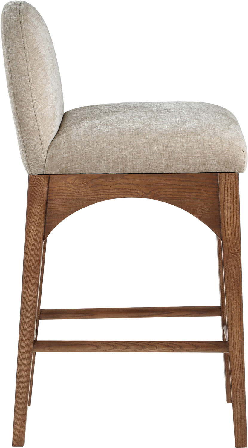 Waldorf Beige Chenille Fabric Upholstered Counter Stool Set of 2
