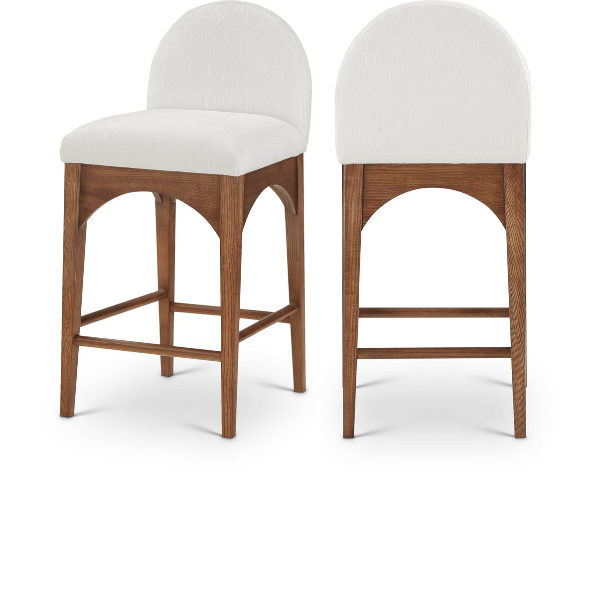 Waldorf Cream Chenille Fabric Upholstered Counter Stool Set of 2