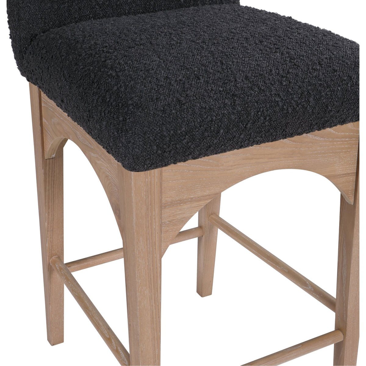 Waldorf Black Boucle Fabric Upholstered Counter Stool Set of 2