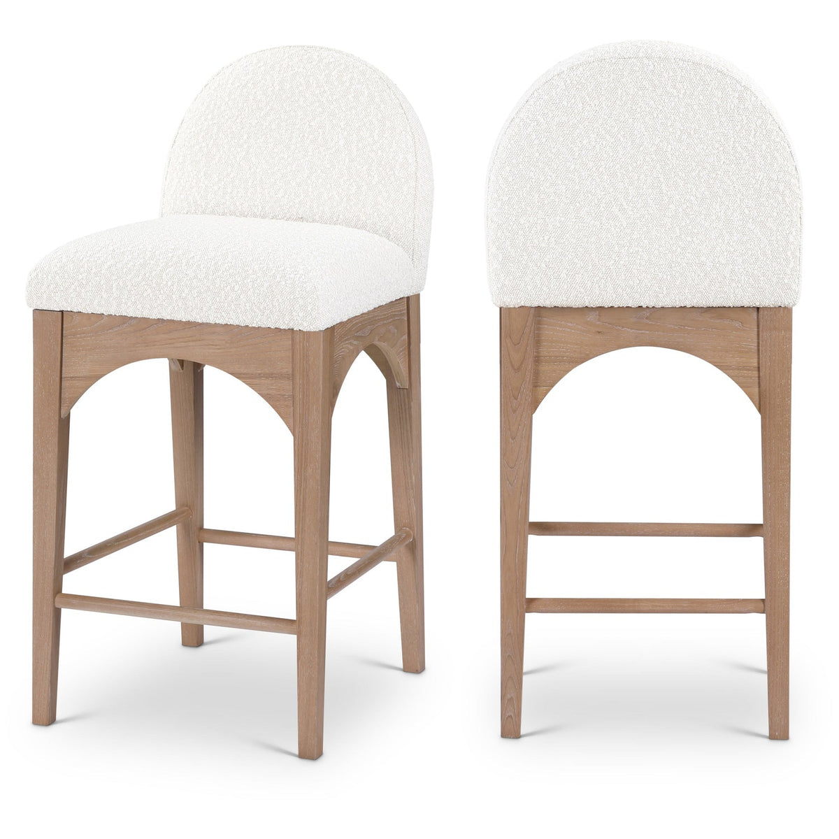 Waldorf Cream Boucle Fabric Upholstered Counter Stool Set of 2