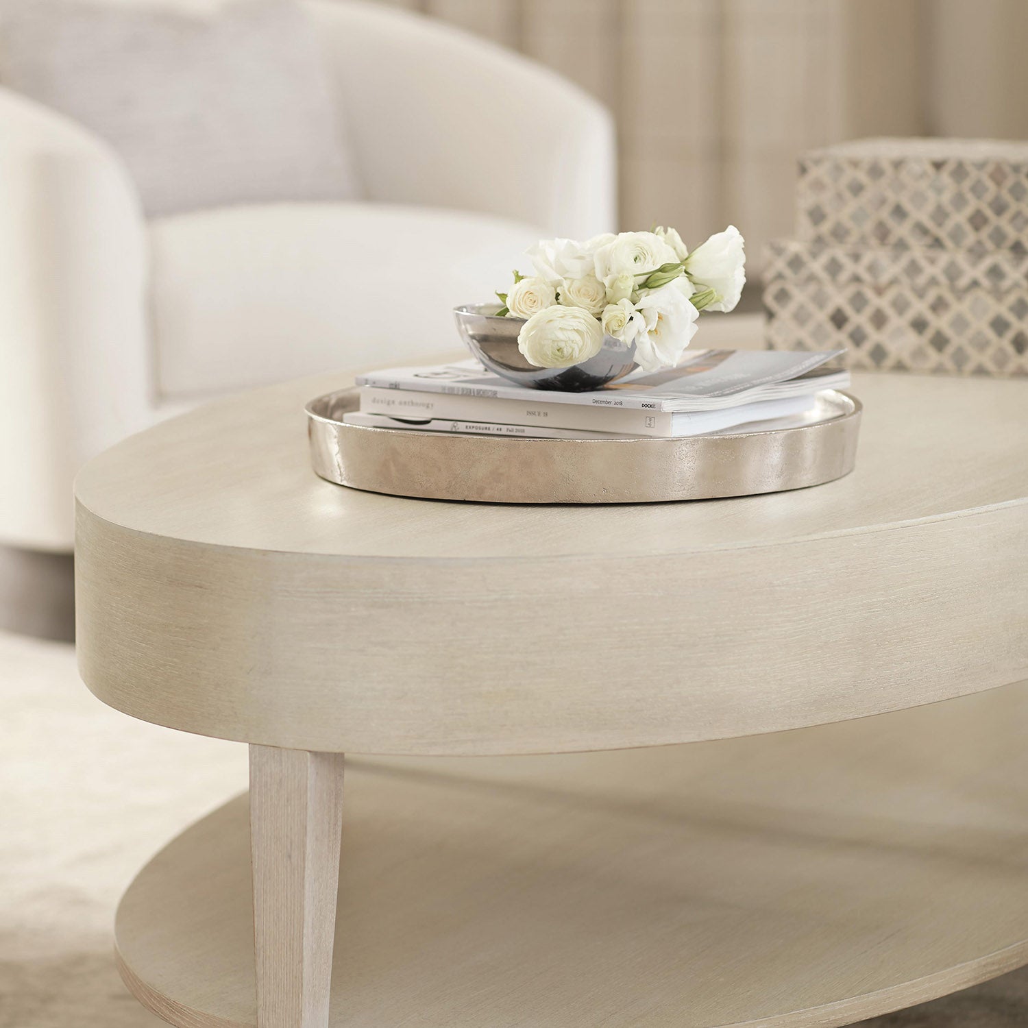 Bernhardt East Hampton Oval Cocktail Table