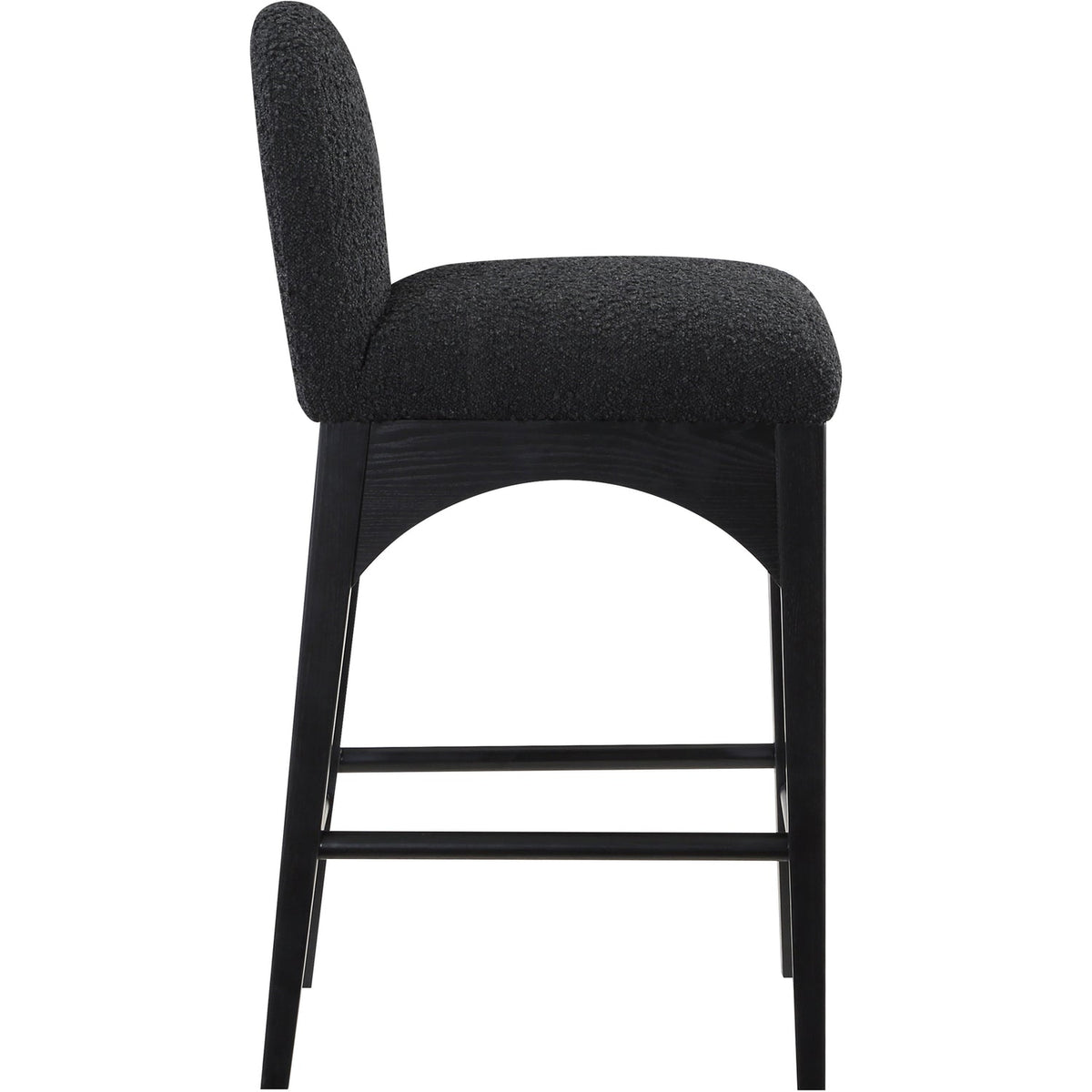 Waldorf Black Boucle Fabric Upholstered Counter Stool Set of 2