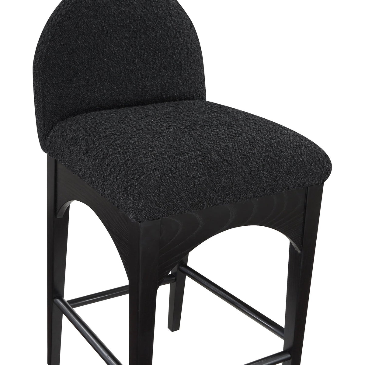 Waldorf Black Boucle Fabric Upholstered Counter Stool Set of 2