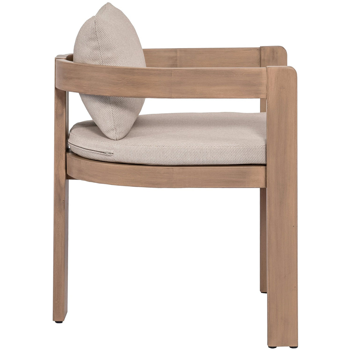 Newport Beige Water Resistant Fabric Upholstered Outdoor Patio Dining Chair