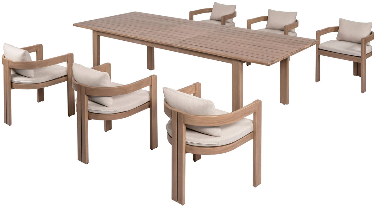 Newport Beige Water Resistant Fabric Upholstered Outdoor Patio Dining Chair