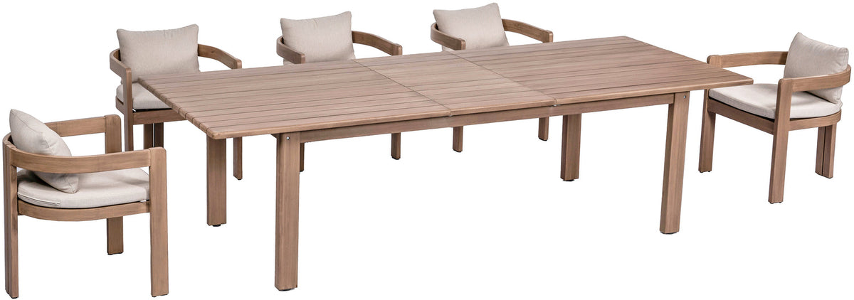 Newport Beige Water Resistant Fabric Upholstered Outdoor Patio Dining Chair