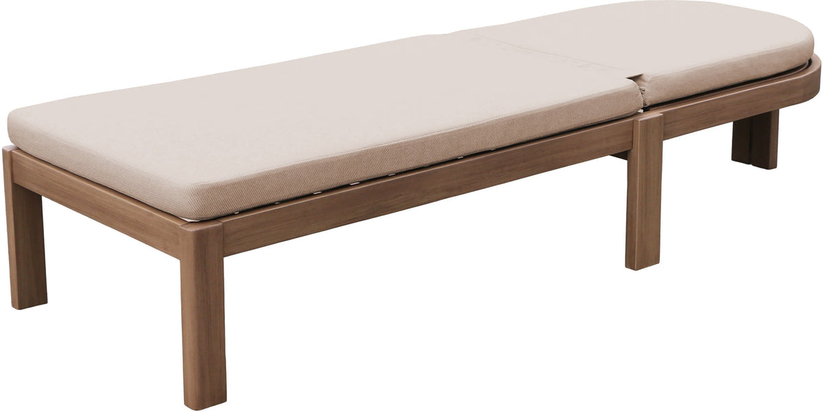 Newport Beige Water Resistant Fabric Upholstered Outdoor Patio Lounge Chair