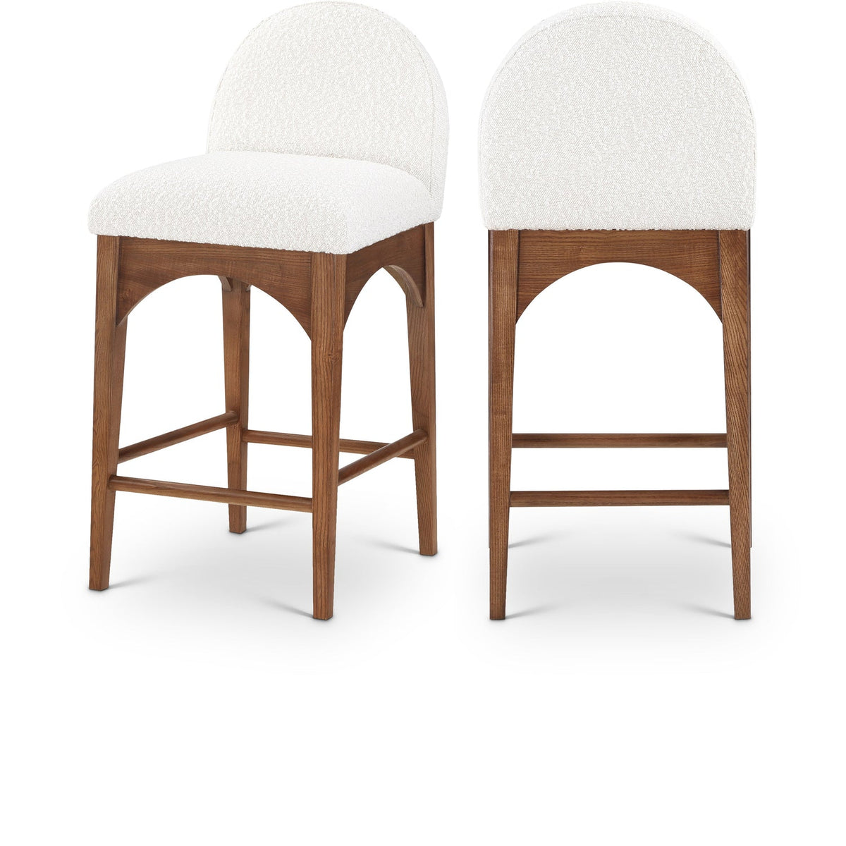 Waldorf Cream Boucle Fabric Upholstered Counter Stool Set of 2