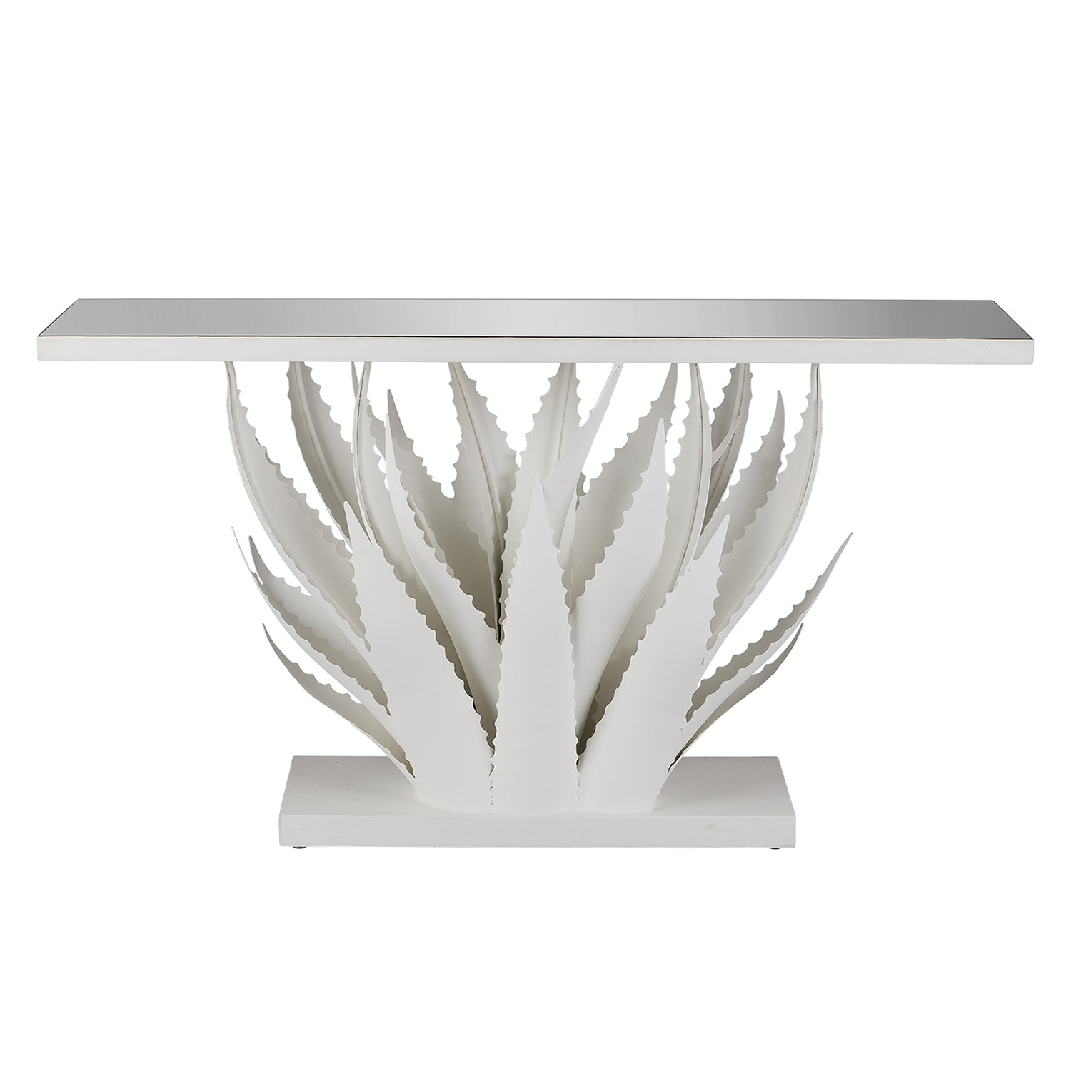 Currey & Co Agave White Console Table