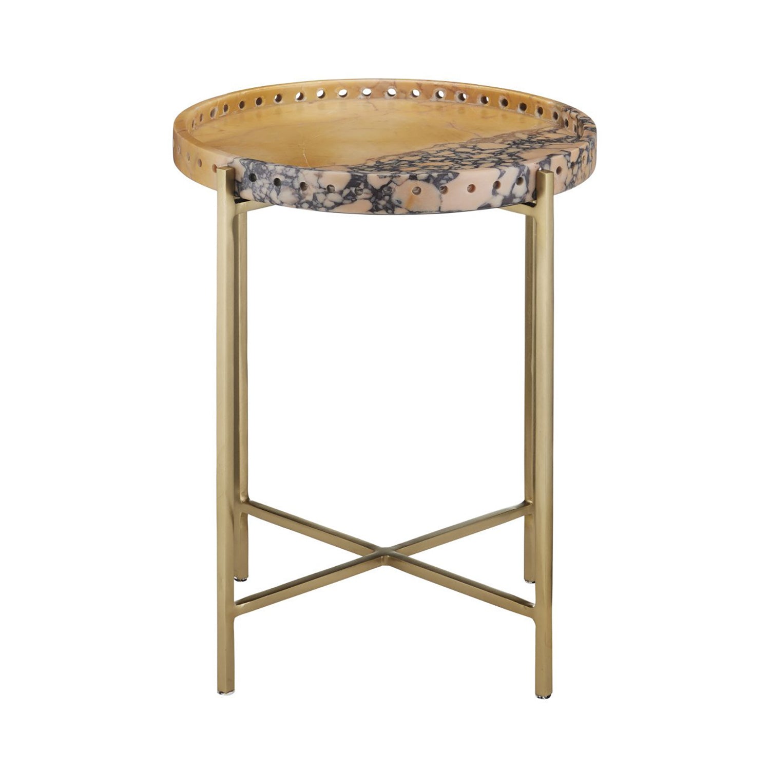 Currey & Co Freya Purple Breccia Accent Table