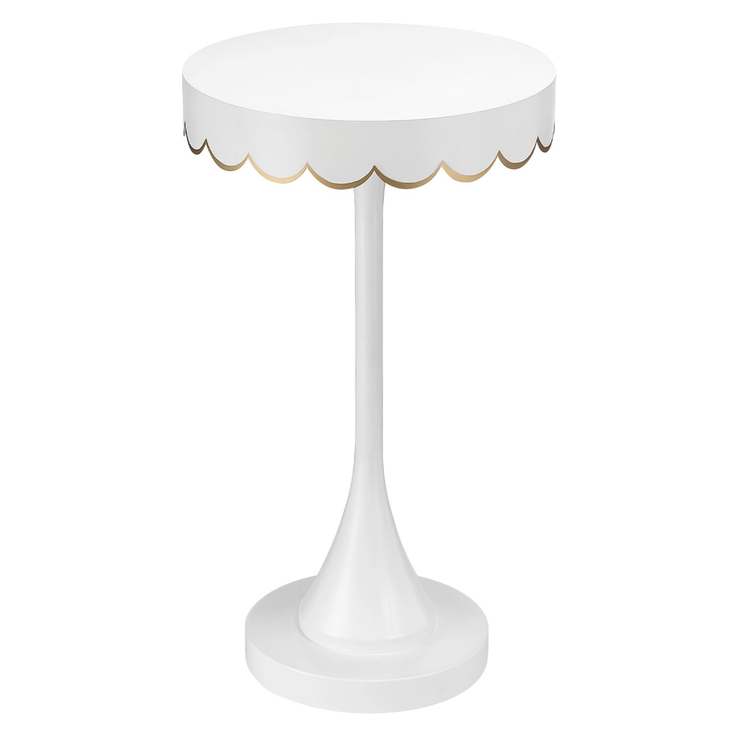 Currey & Co Enid White Accent Table