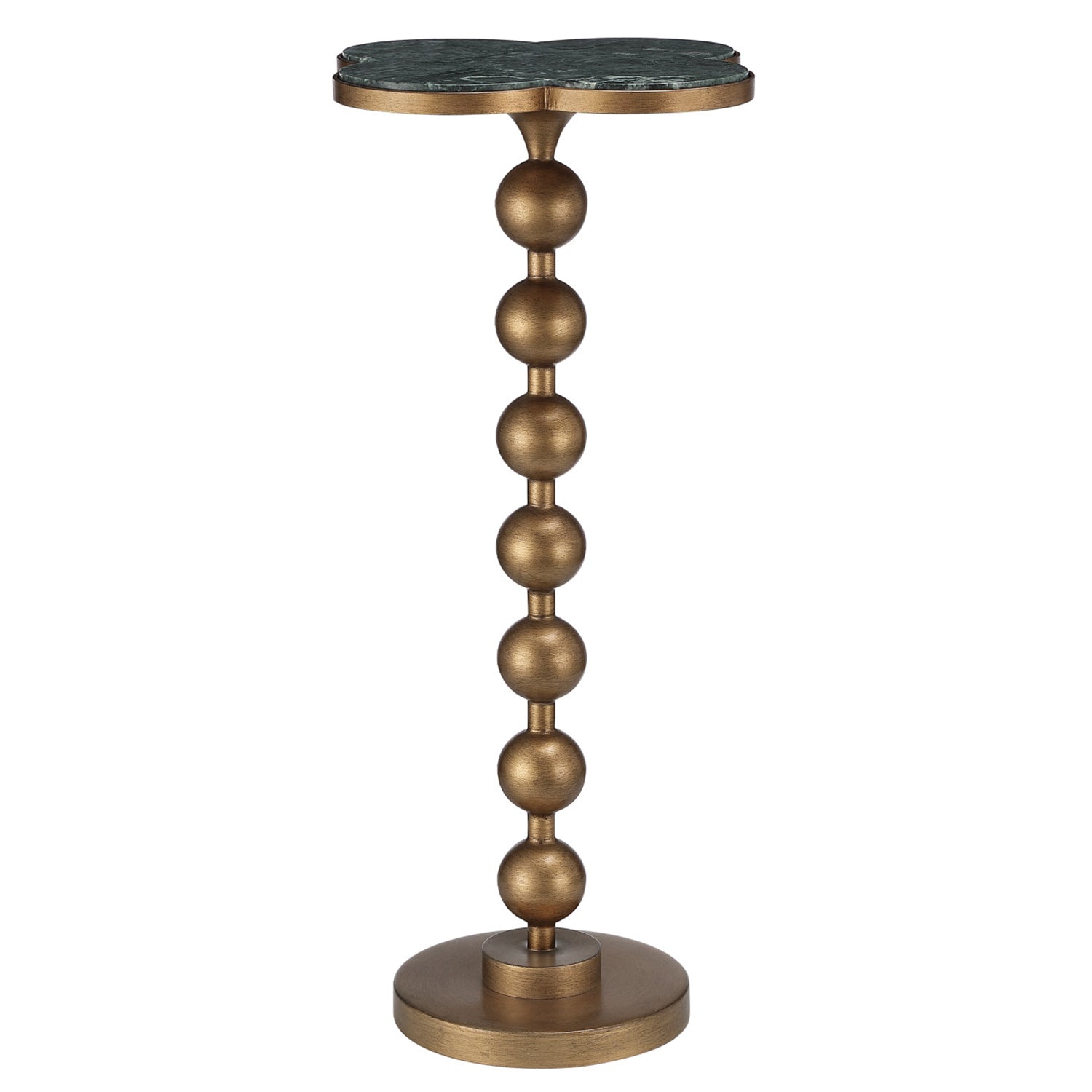 Currey & Co Quatrefoil Green Accent Table