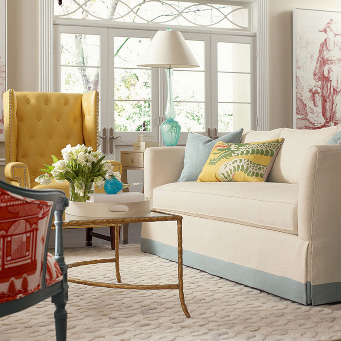 Currey & Co Gilt Twist Coffee Table