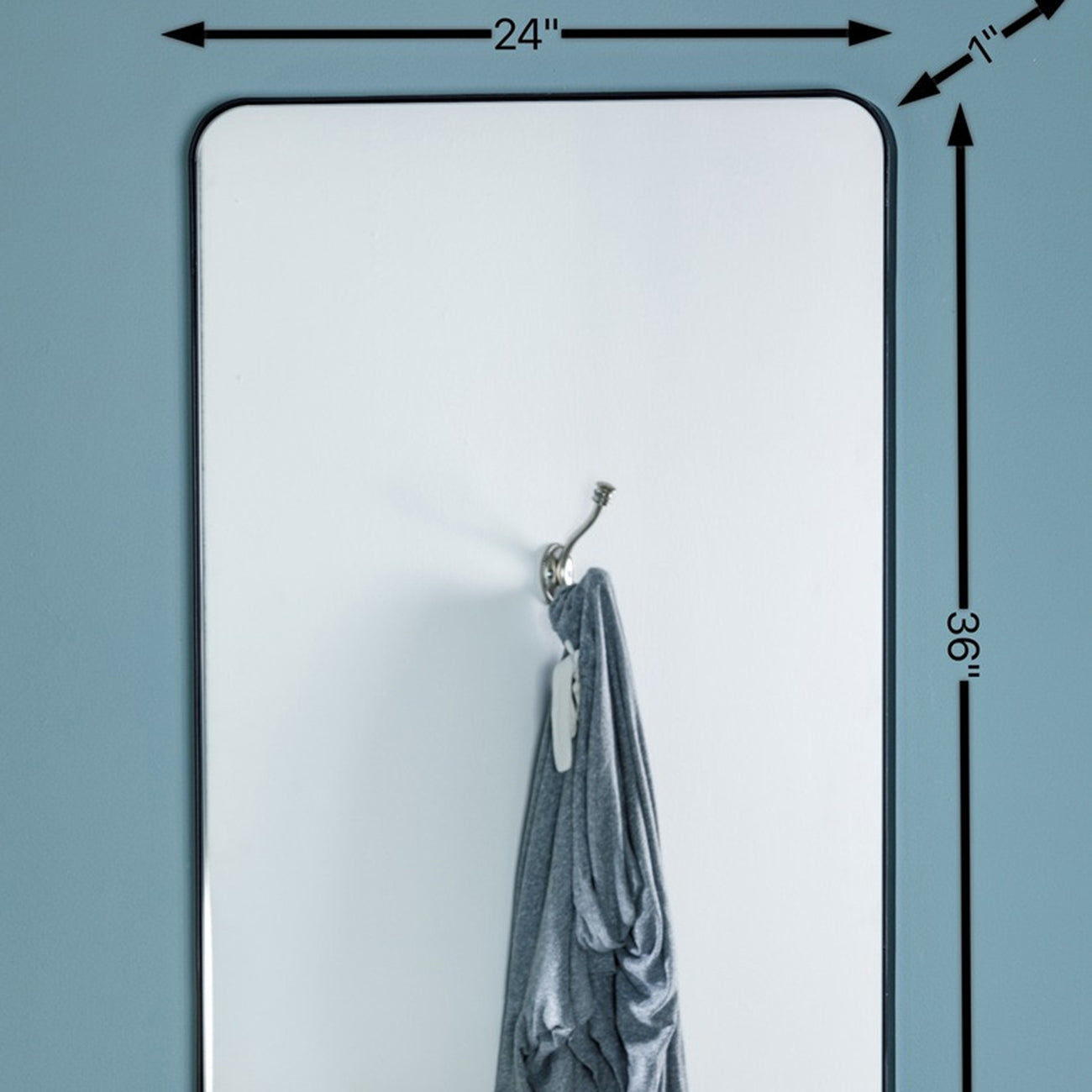 Franco Black Metal Wall Mirror