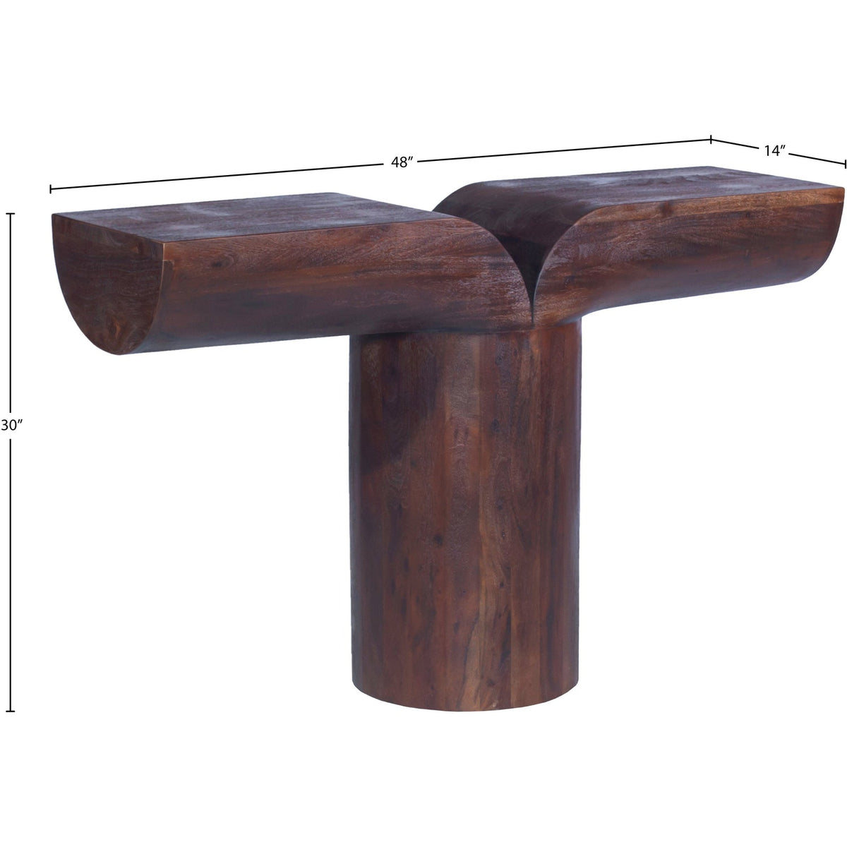 Tee Brown Acacia Wood Console Table