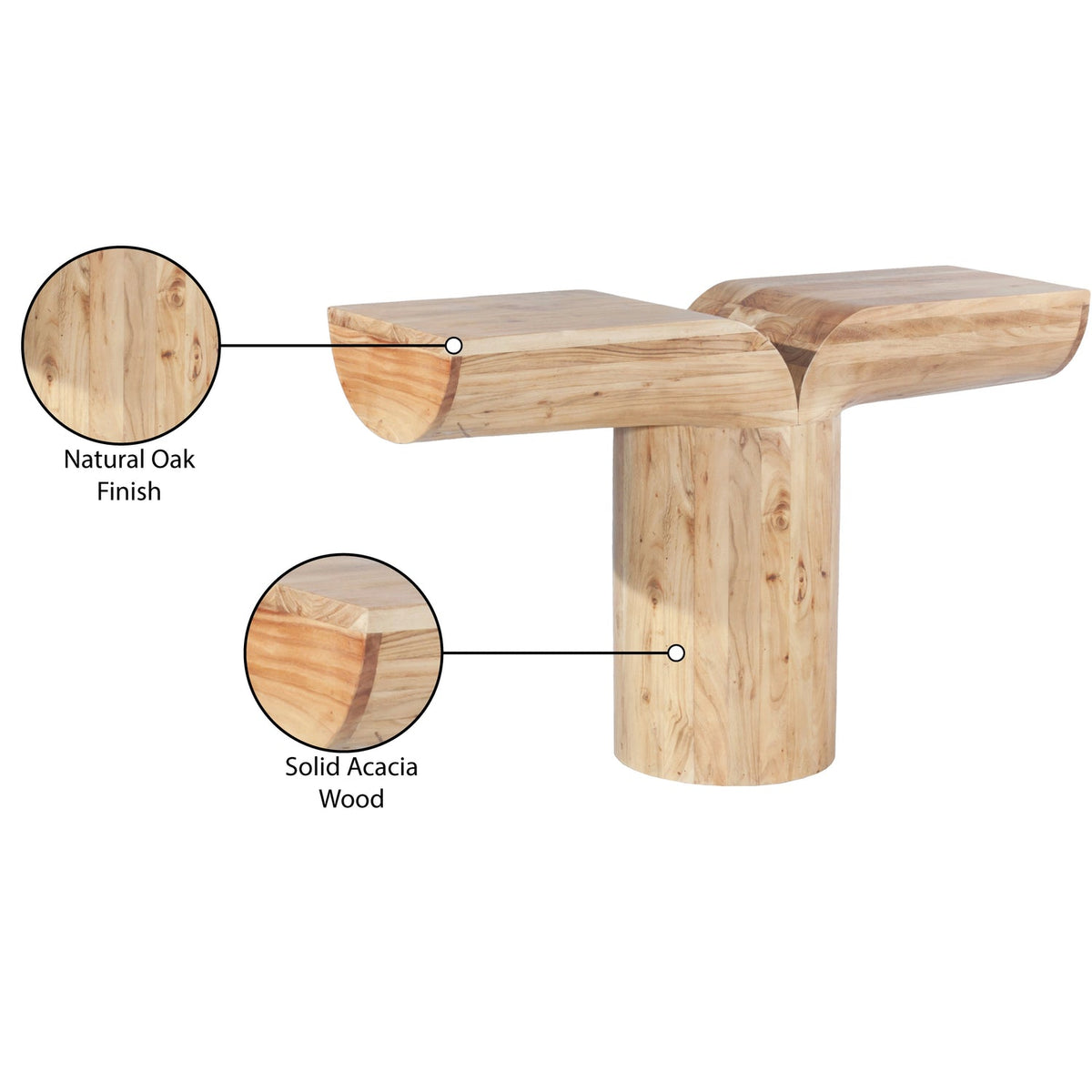 Tee Oak Acacia Wood Console Table