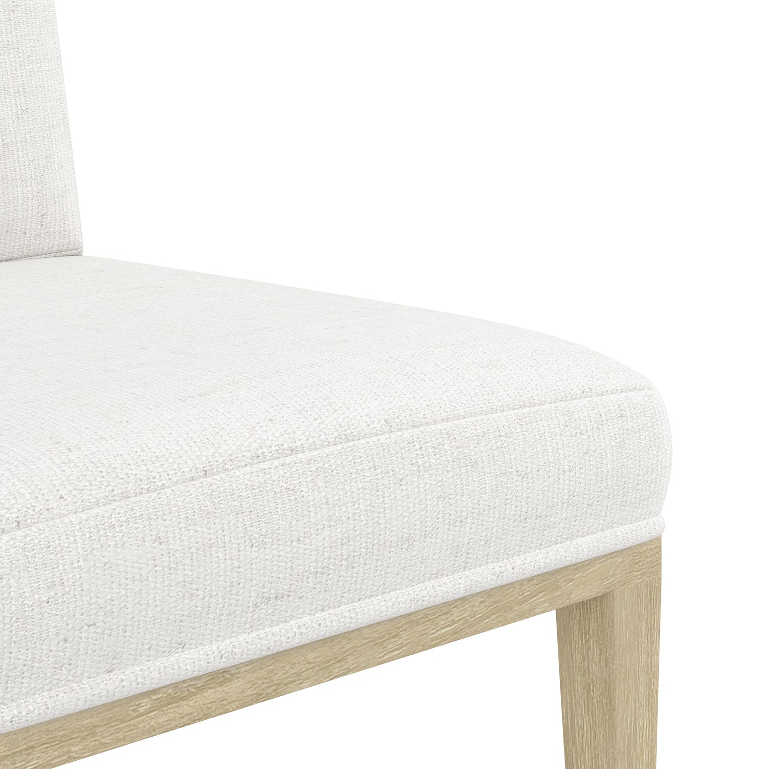 Eave Upholstered Side Chair Set of 2 in Sundrenched Oak, shown to scale in a styled space