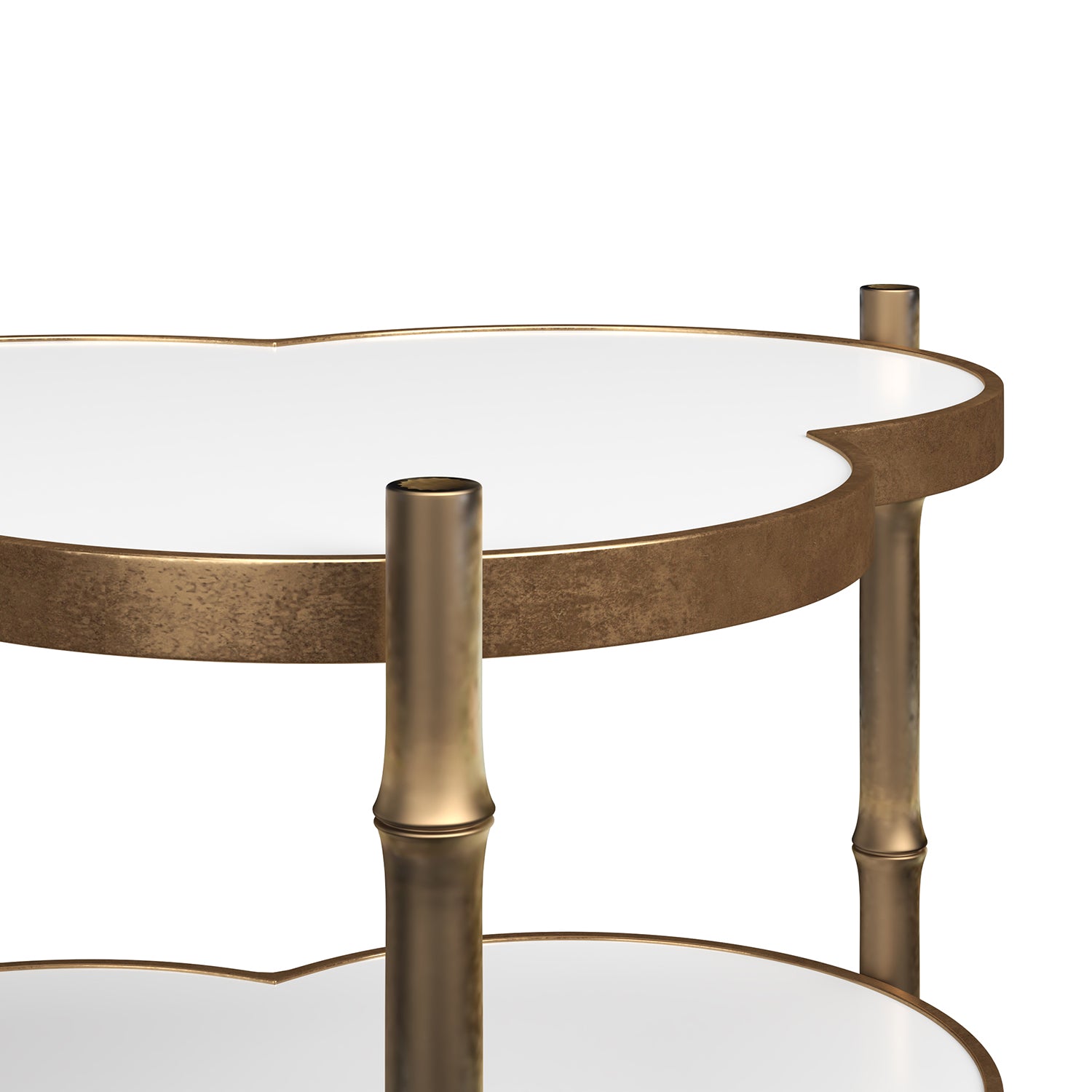 Eave Brass Accent Table in Antique Brass accent table, detail of the hardware