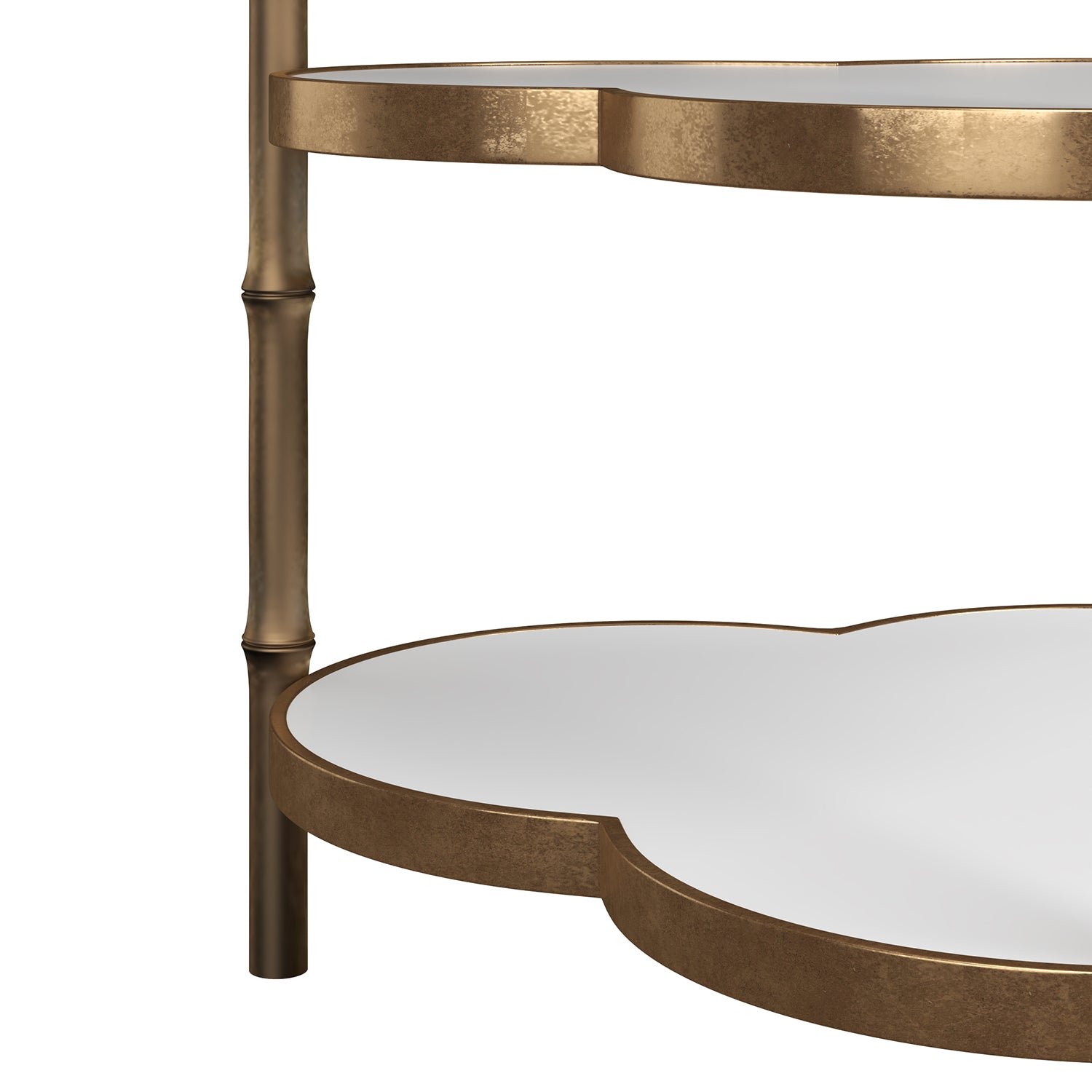 Eave Brass Accent Table in Antique Brass accent table, close-up of the finish