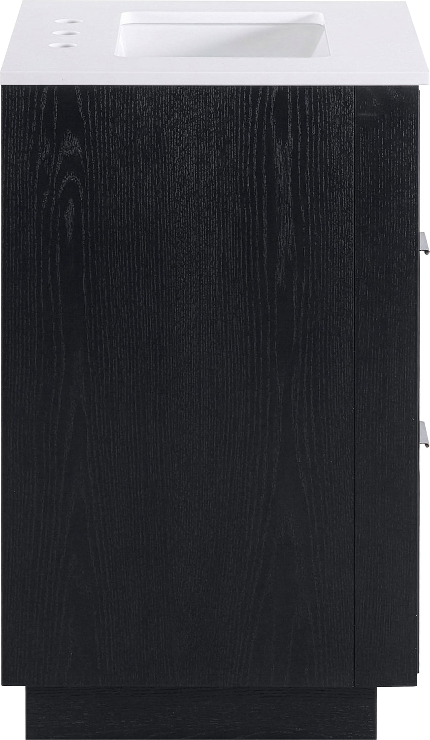 Willard 24in Black Engineered Stone And Solid Wood Bathroom Vanity