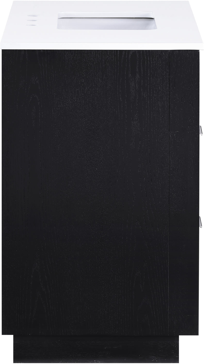 Willard 36in Black Engineered Stone And Solid Wood Bathroom Vanity