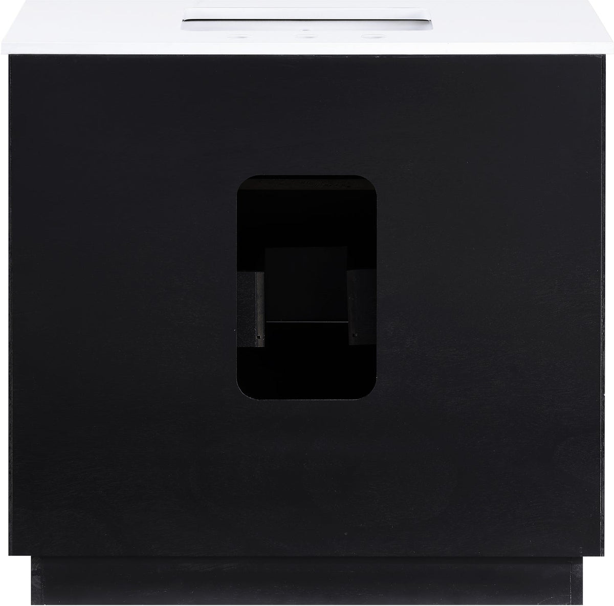 Willard 36in Black Engineered Stone And Solid Wood Bathroom Vanity
