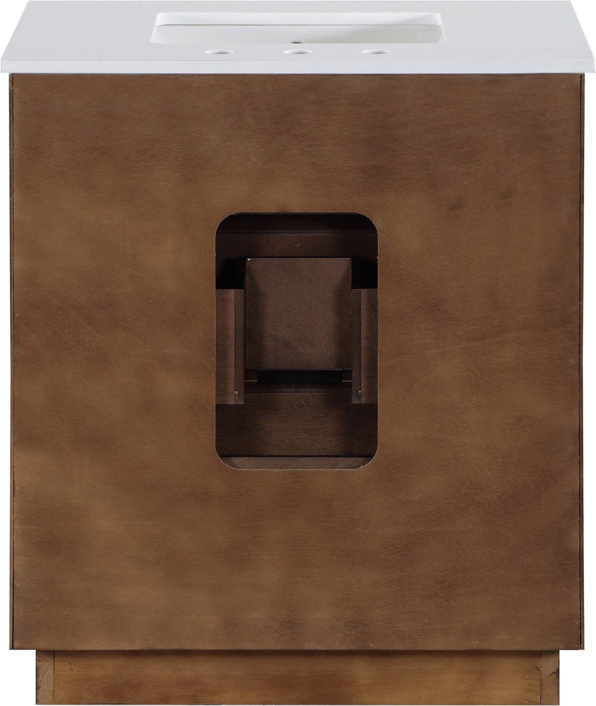 Willard 30in Brown Engineered Stone And Solid Wood Bathroom Vanity