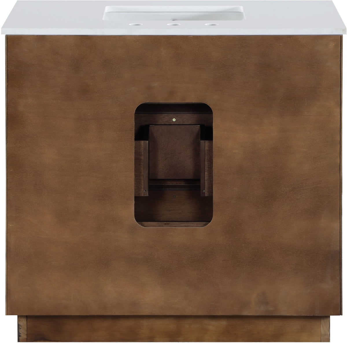 Willard 36in Brown Engineered Stone And Solid Wood Bathroom Vanity