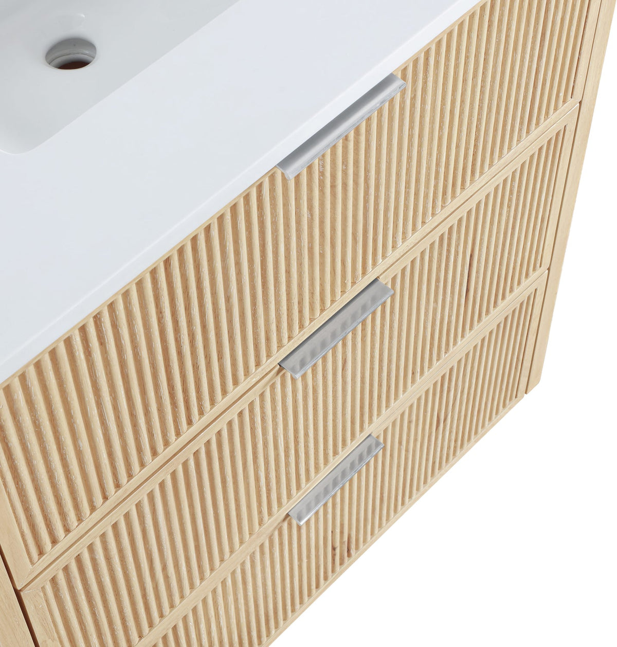 Willard 30in Natural Engineered Stone And Solid Wood Bathroom Vanity
