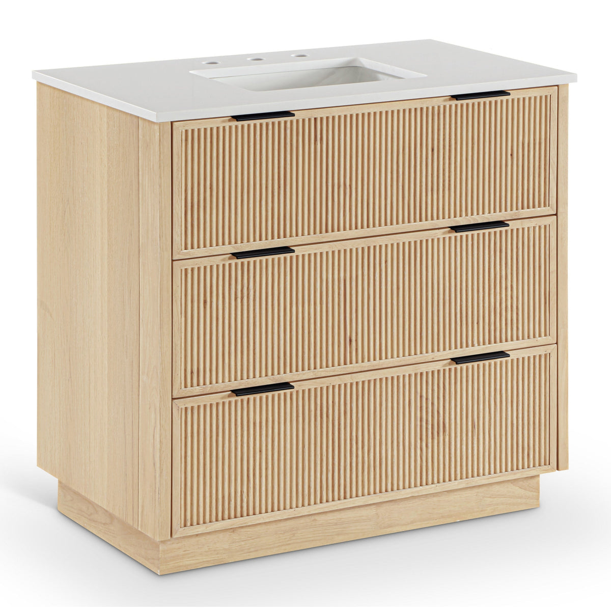 Willard 36in Natural Engineered Stone And Solid Wood Bathroom Vanity