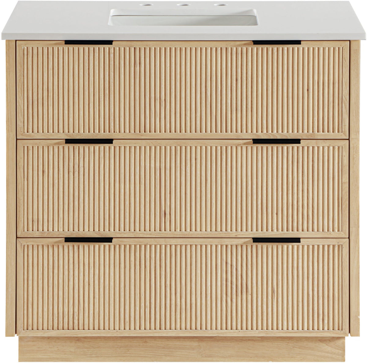 Willard 36in Natural Engineered Stone And Solid Wood Bathroom Vanity