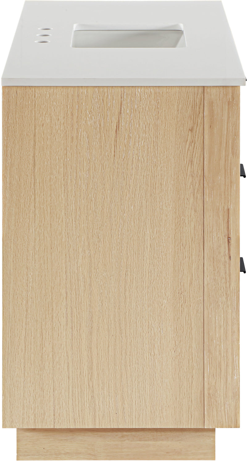 Willard 48in Natural Engineered Stone And Solid Wood Bathroom Vanity