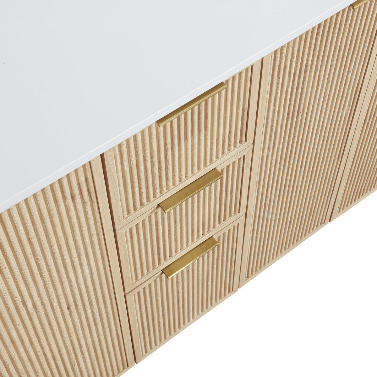 Willard 60in Natural Engineered Stone And Solid Wood Bathroom Vanity