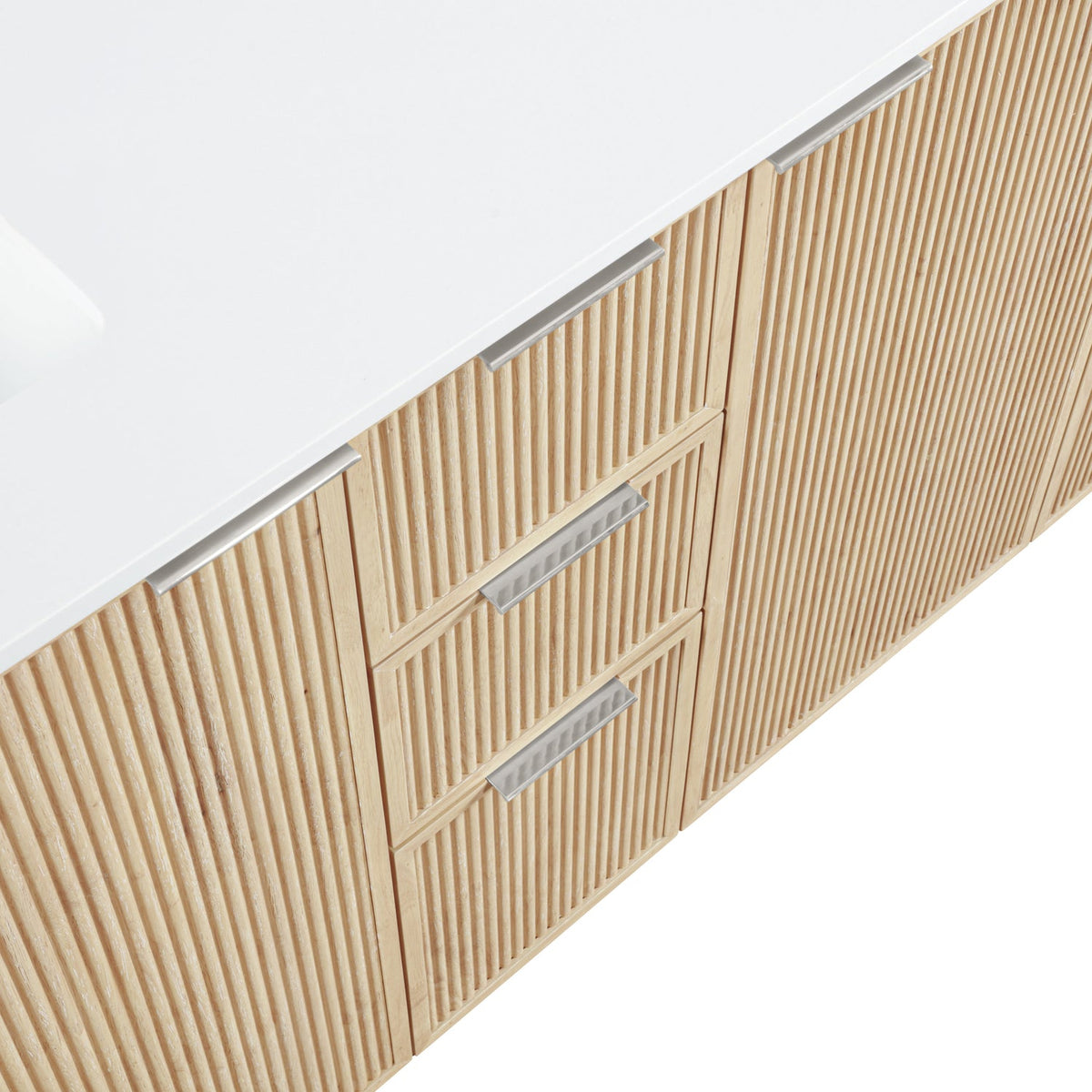Willard 72in Natural Engineered Stone And Solid Wood Bathroom Vanity