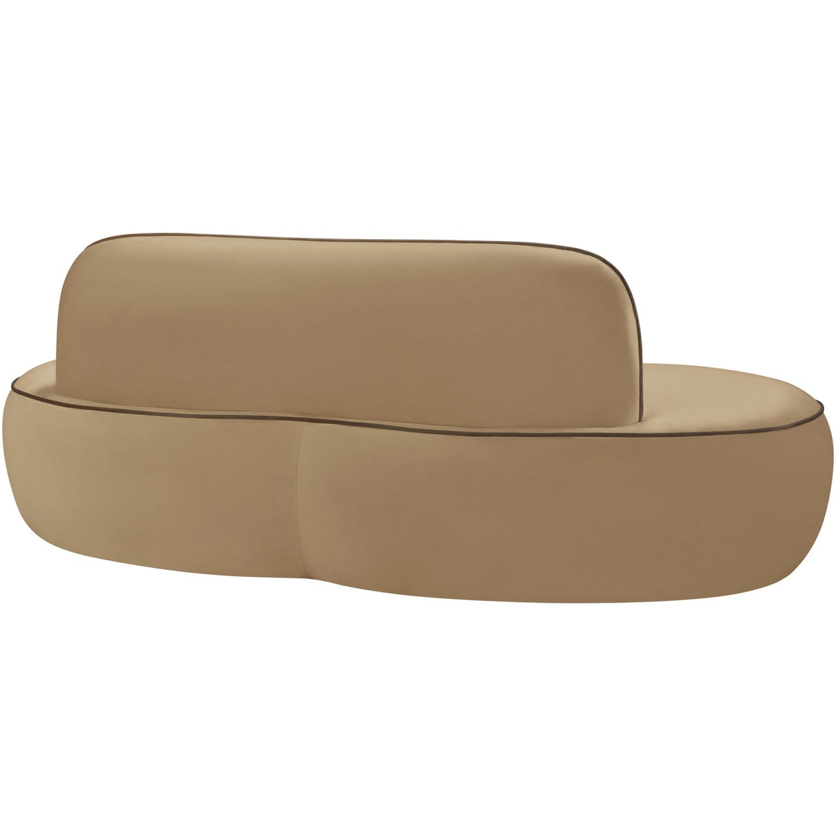 Swerve 7 7in Beige Velvet Upholstered Loveseat