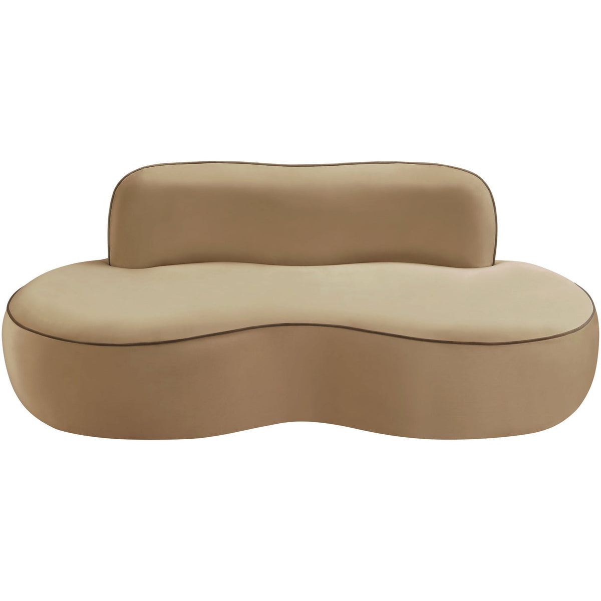 Swerve 7 7in Beige Velvet Upholstered Loveseat