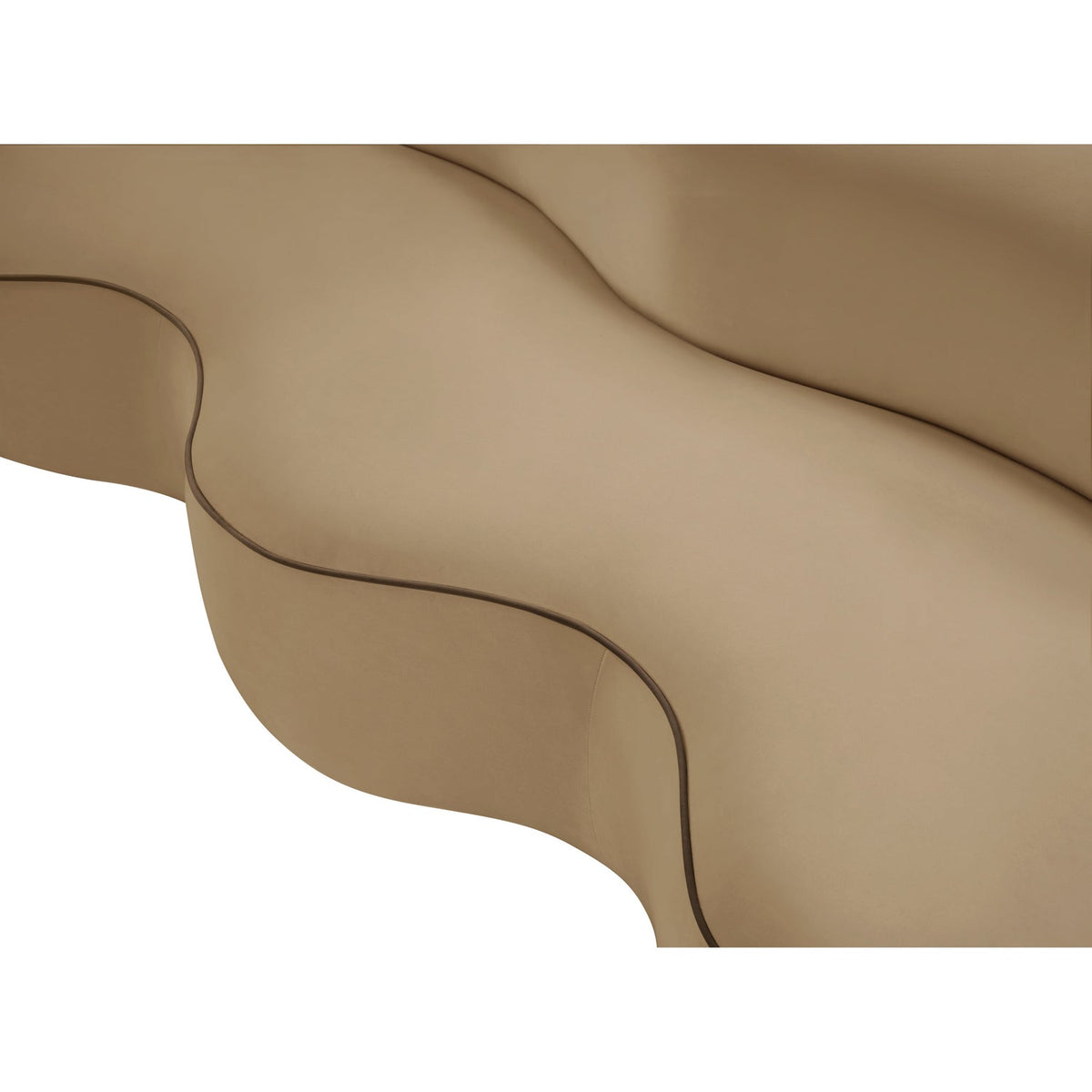 Swerve 100in Beige Velvet Upholstered Sofa