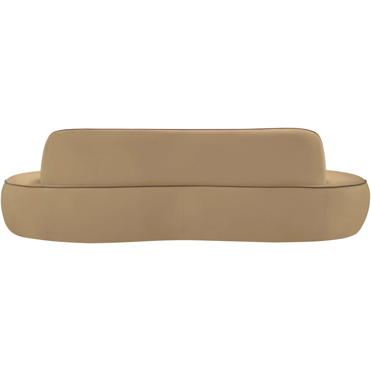 Swerve 100in Beige Velvet Upholstered Sofa
