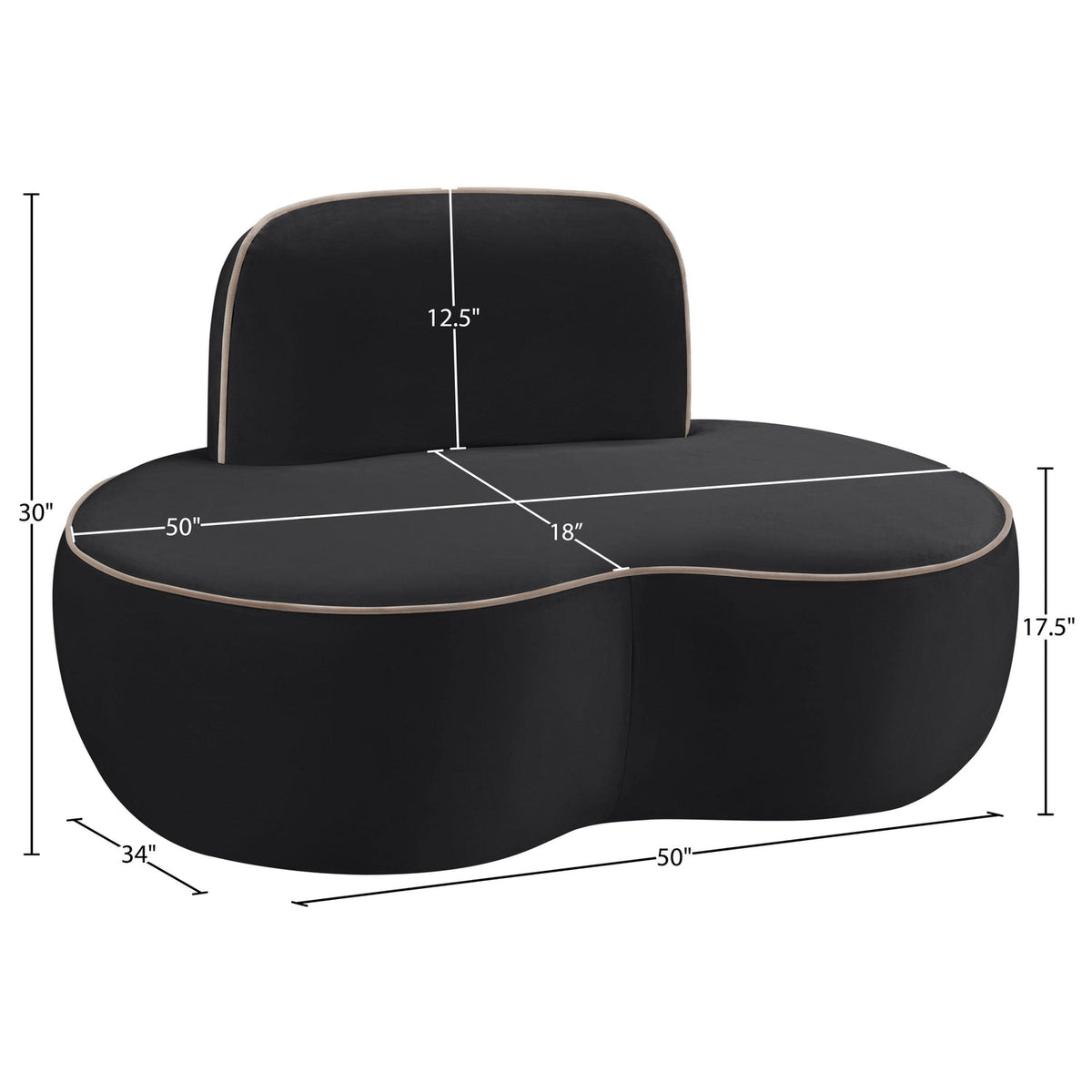 Swerve Black Velvet Upholstered Chair