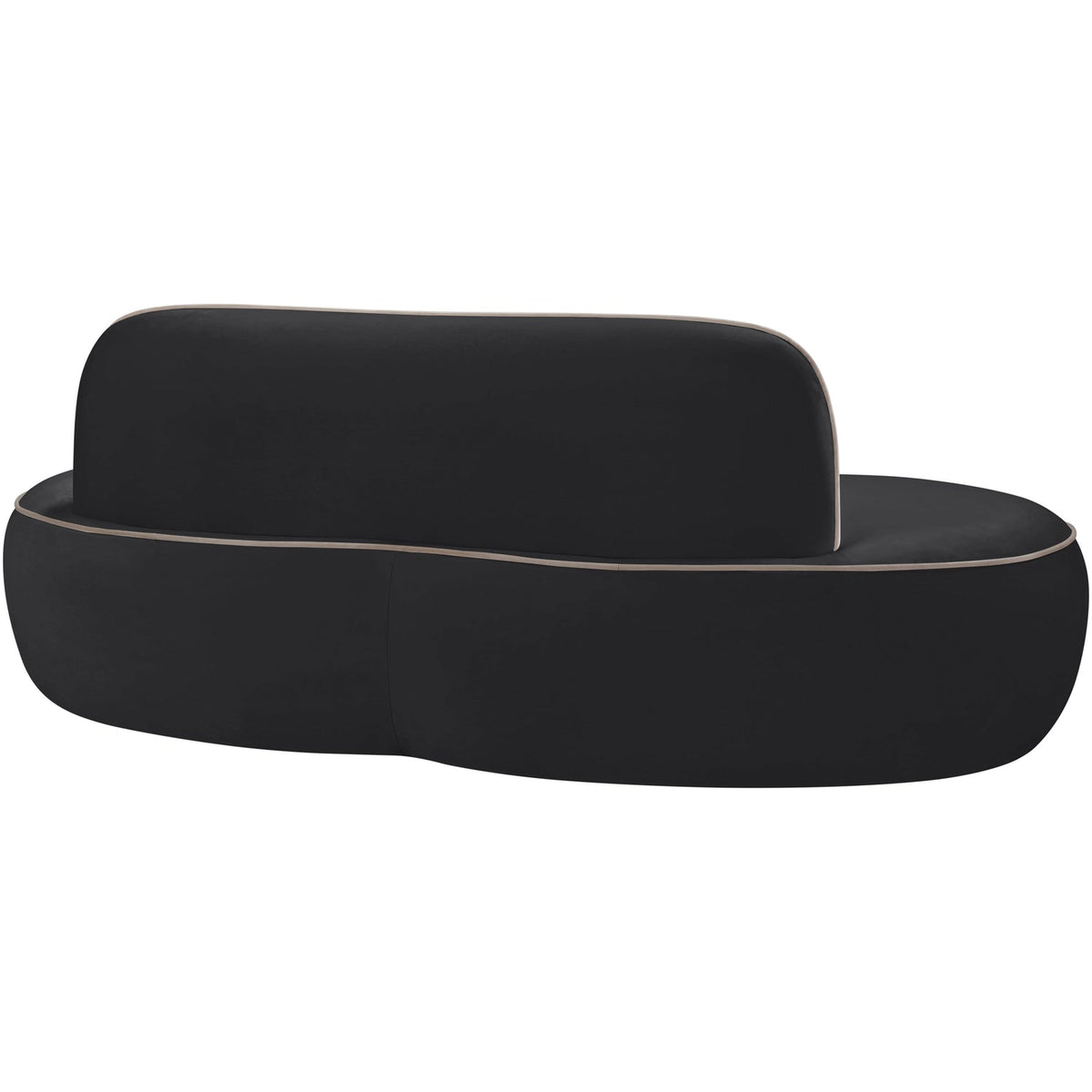 Swerve 7 7in Black Velvet Upholstered Loveseat