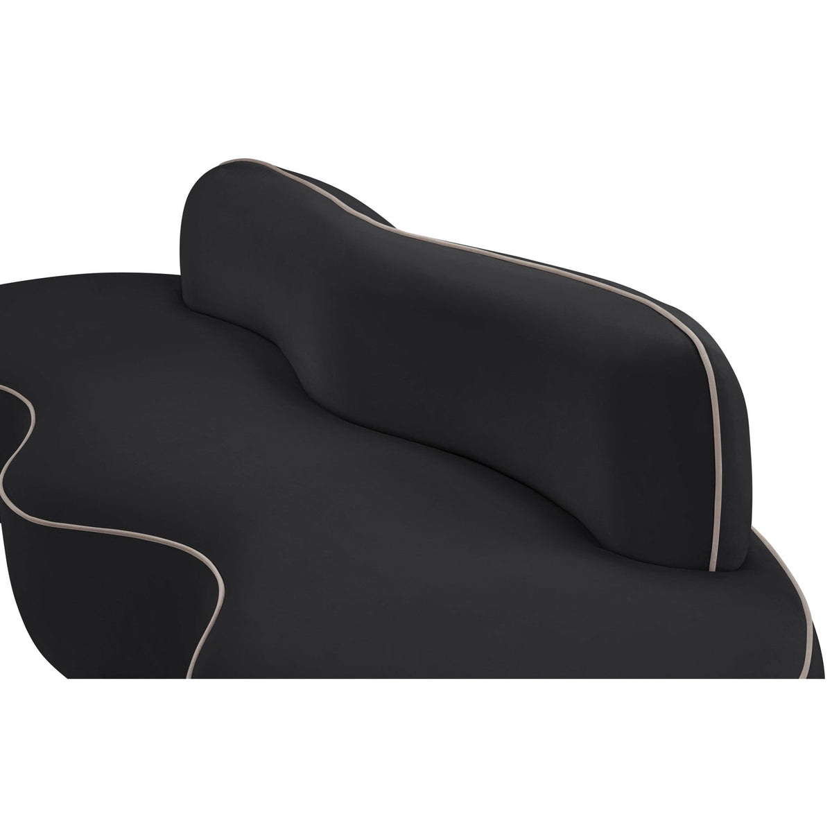 Swerve 100in Black Velvet Upholstered Sofa