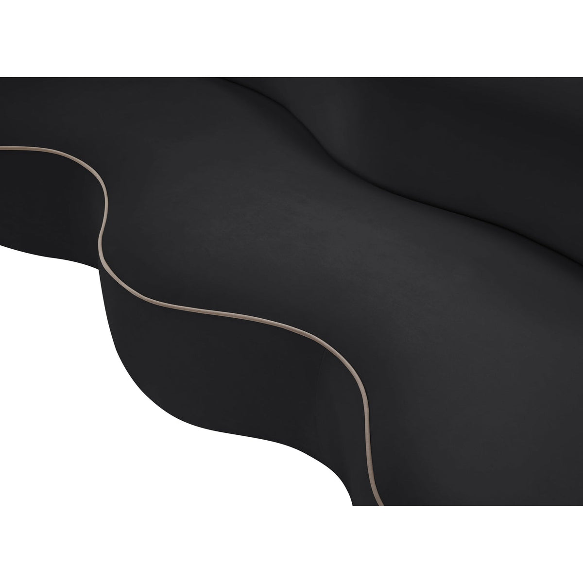 Swerve 100in Black Velvet Upholstered Sofa