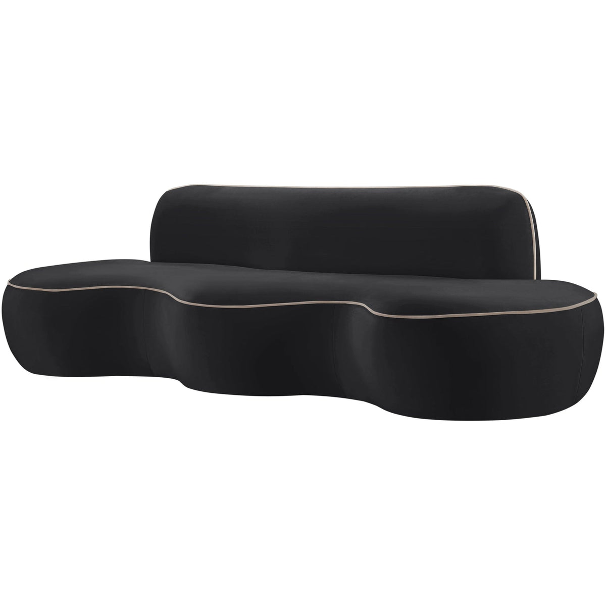 Swerve 100in Black Velvet Upholstered Sofa
