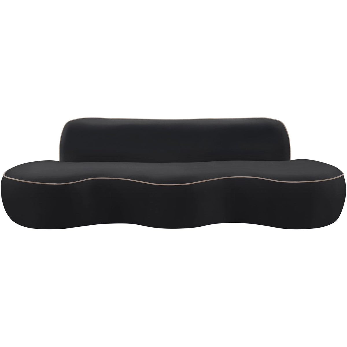 Swerve 100in Black Velvet Upholstered Sofa