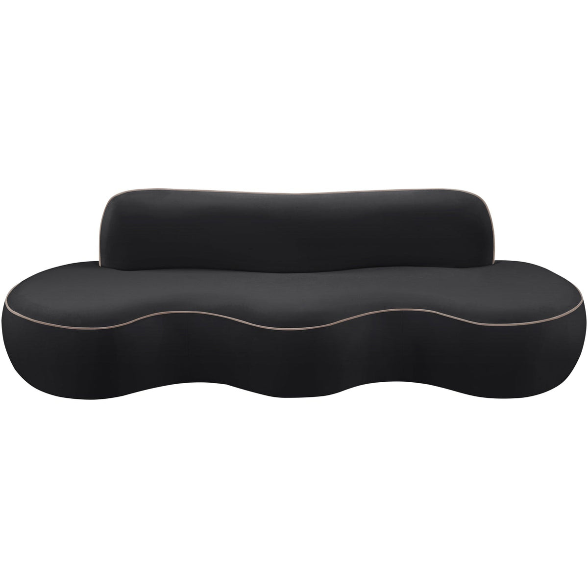 Swerve 100in Black Velvet Upholstered Sofa